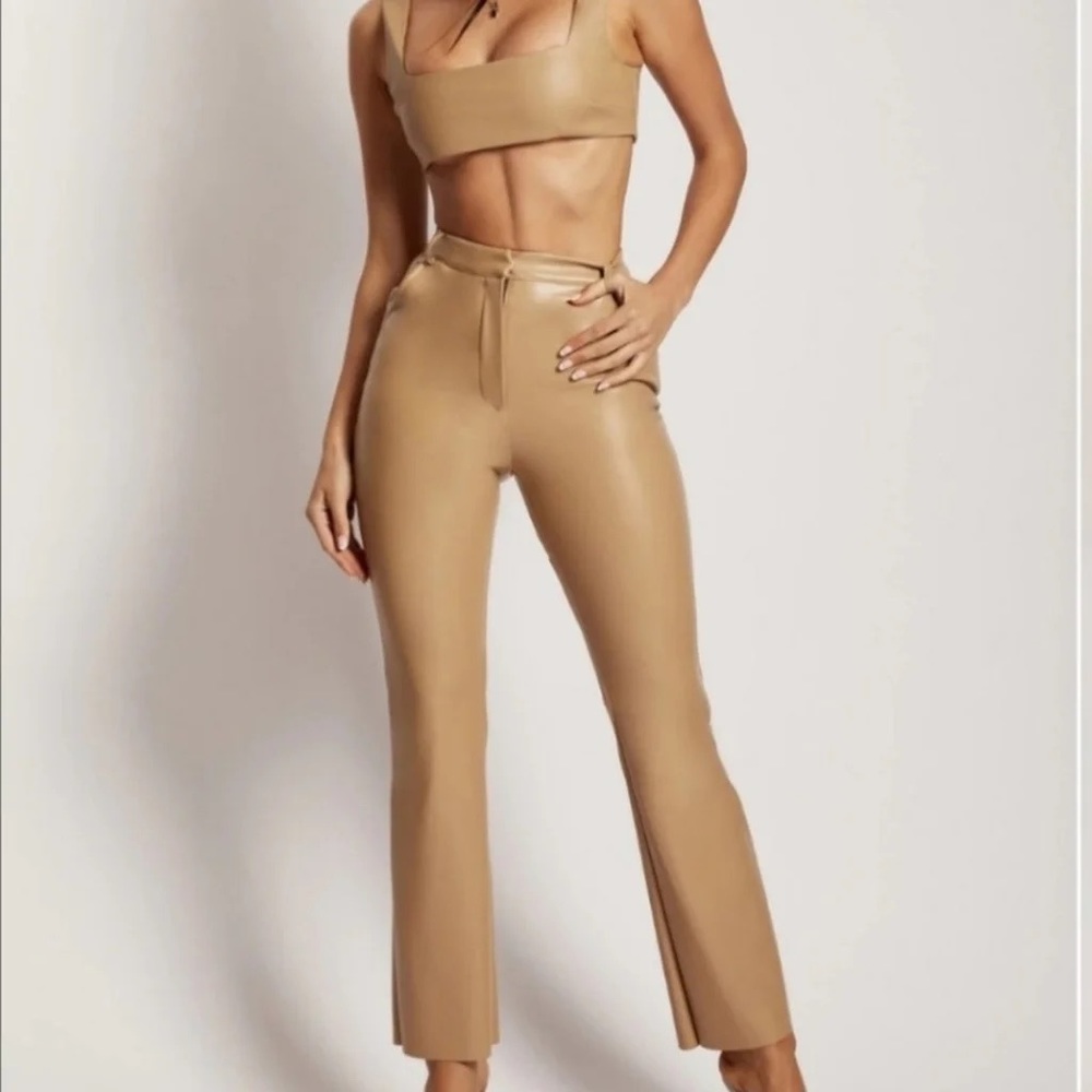 COPY - MESHKI leather flare pants